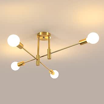 Lámpara de Techo Vintage Industrial con 4 Brazos Ajustables para Transformar tu Hogar