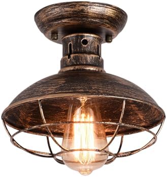 Lámpara Colgante Industrial para Cocina — Estilo Bronce