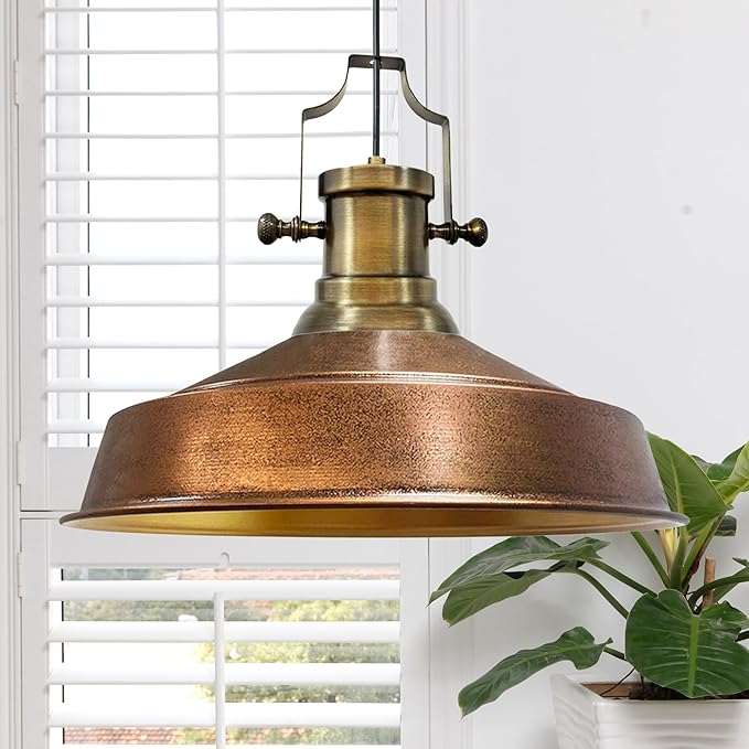 Lámpara Colgante Industrial para Cocina — Estilo Bronce
